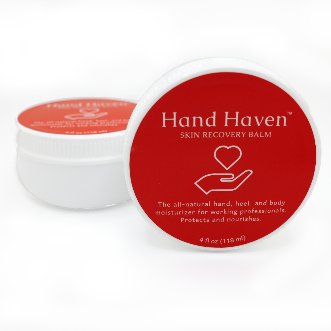 Two jars of hand haven one up on its side